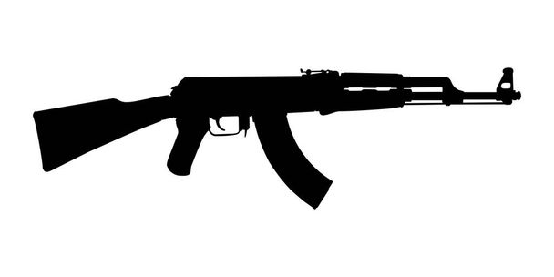 Silueta del fusil AK 47 para Pictograma o Elemento de Diseño Gráfico. Ilustración vectorial - Vector, Imagen
