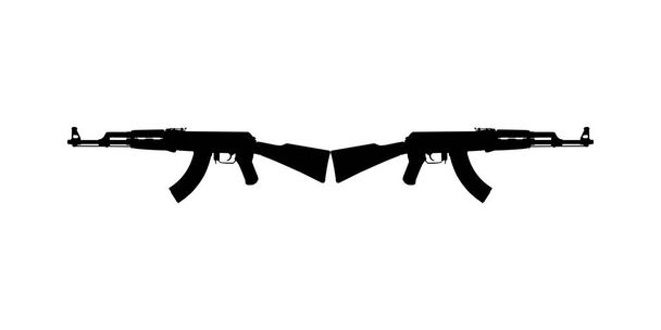 Silhouette du fusil AK 47 pour pictogramme ou élément graphique. Illustration vectorielle - Vecteur, image