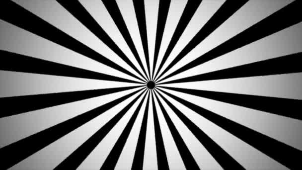 Vídeo de animação Sunburst que se move em preto e branco - Filmagem, Vídeo