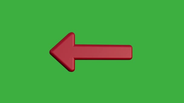 Pantalla verde video 3d icono flecha larga izquierda - Imágenes, Vídeo