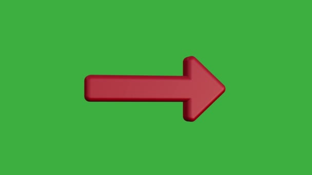 Pantalla verde video 3d icono flecha larga derecha - Imágenes, Vídeo