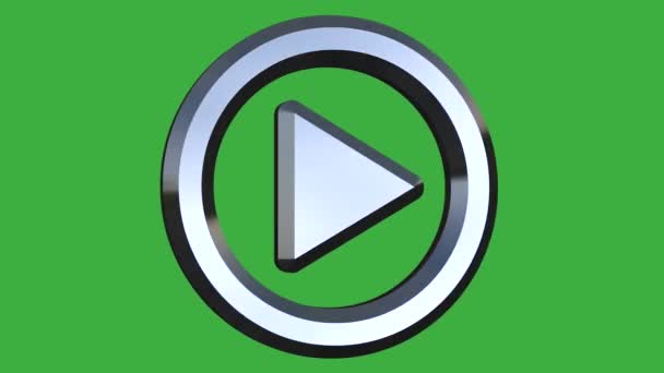 Vihreä näyttö video 3d kuvake pelata ympyrä O - Materiaali, video