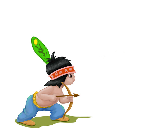 Little Indian with bow - Photo, Image