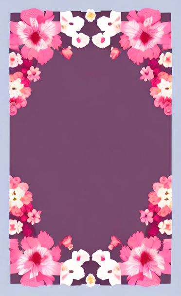 marco con flores de colores para invitación y celebración - Vector, imagen