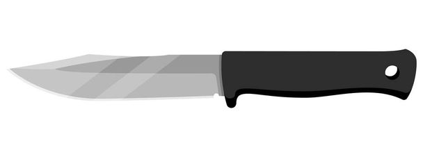 Охотничий нож. Симпатичный нож на белом фоне. Векторная иллюстрация. - Вектор,изображение
