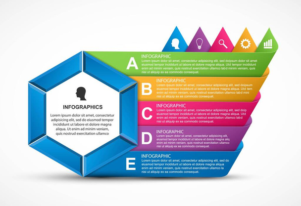 Liiketoiminnan infografinen suunnittelu malli. Voidaan käyttää työnkulun asetteluun, kaavioon, raporttiin. - Vektori, kuva