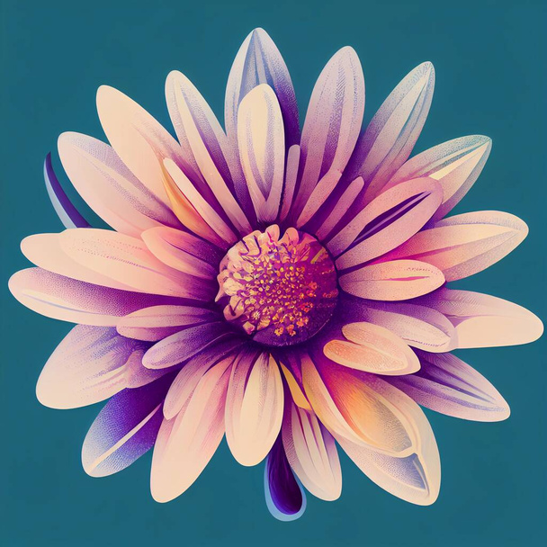 Květina v měkkých barvách na pozadí. Kvalitní 3D ilustrace - Fotografie, Obrázek