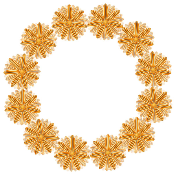 round pattern from brown flowers - Foto, imagen