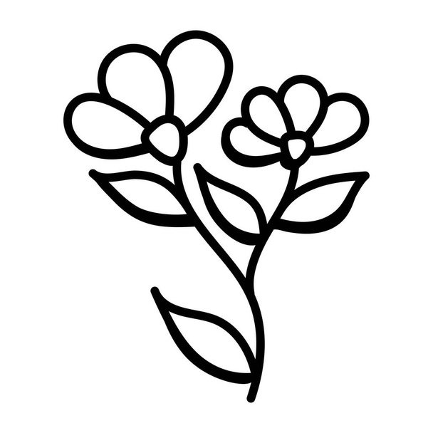 flower icon. outline of flowers vector illustration on white background - Wektor, obraz