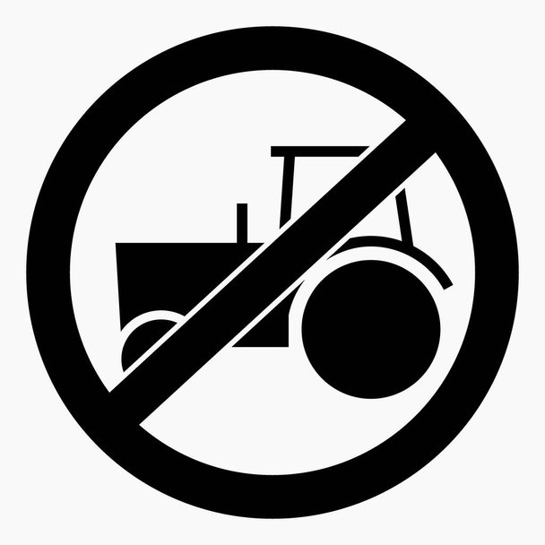 Pas de tracteur. N'utilisez pas de machines agricoles. La circulation des tracteurs est interdite. Pas de circulation dense. Icône vectorielle. - Vecteur, image