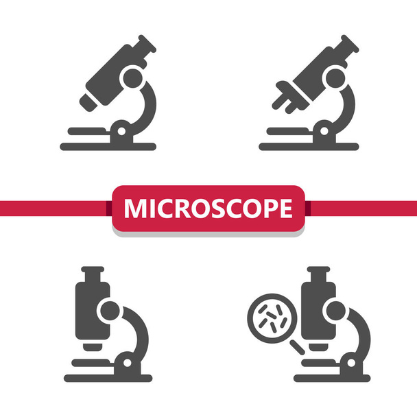 Microscope Icons  - EPS 10 vector icon set - Vektör, Görsel