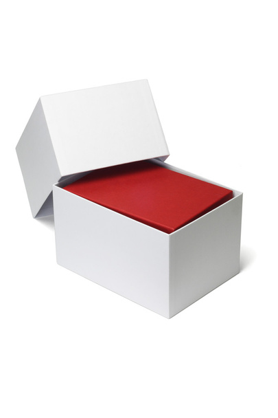 Boîte blanche avec boîte cadeau rouge à l'intérieur
 - Photo, image