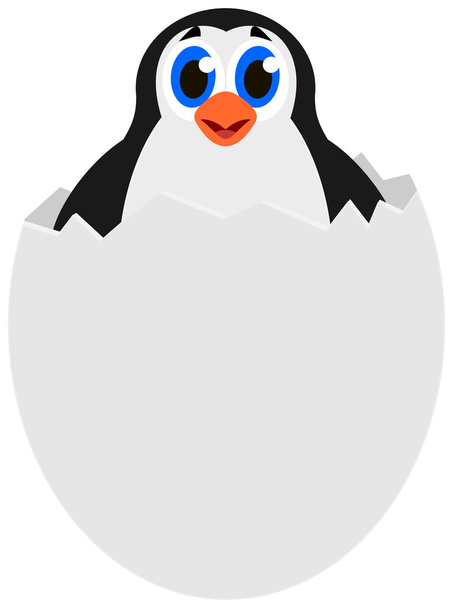 Penguin in an egg - Vector, Image