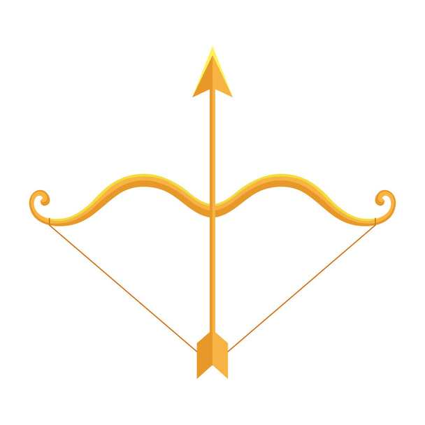 hindoe gouden boog met pijl pictogram - Vector, afbeelding