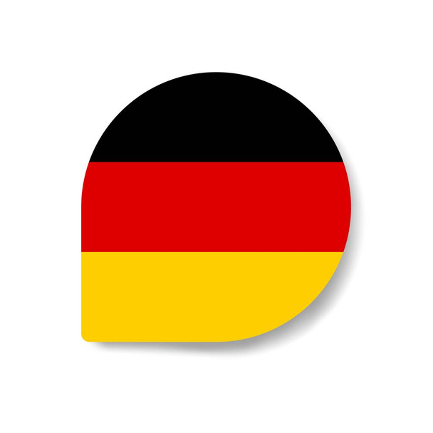 Γερμανία πτώση εικονίδιο σημαία με σκιά σε λευκό φόντο. - Φωτογραφία, εικόνα
