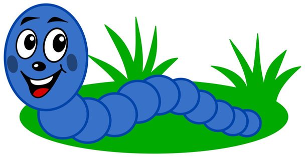 Aardworm glimlachend profiel - Vector, afbeelding