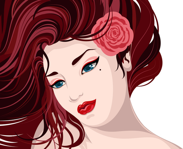 Beautiful woman illustration - Vector, Image