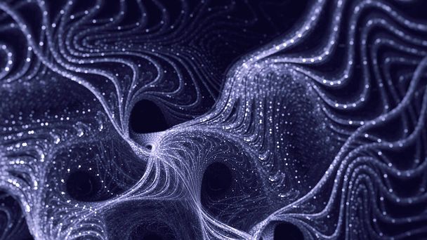 Very Peri Sparkling Gossamer Smoke Swirl Strands Abstract Fractal Gnarls Background - Photo, Image