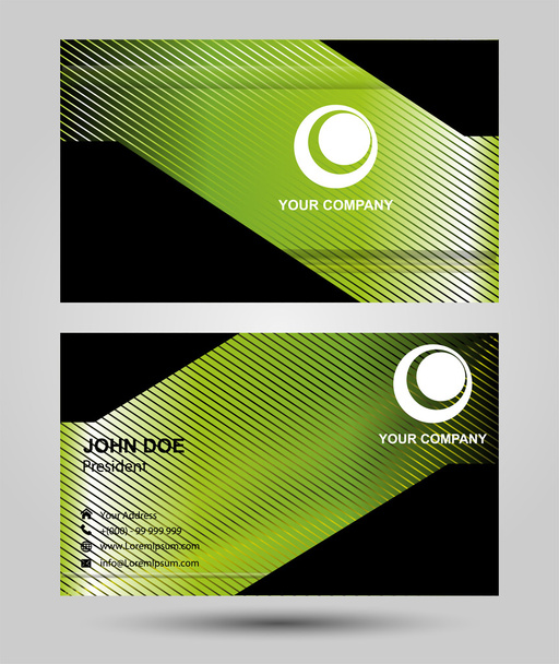 Diseño de plantilla de tarjeta de visita verde
 - Vector, Imagen