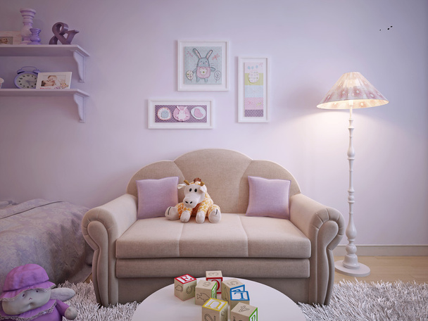 Sofá de estilo clássico infantil
 - Foto, Imagem