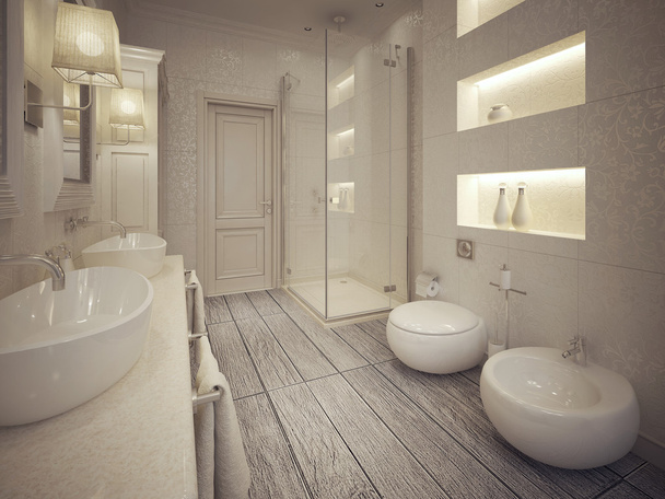 Ванная комната в современном стиле
 - Фото, изображение