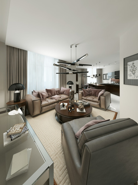 Living room contemporary Style - Photo, Image