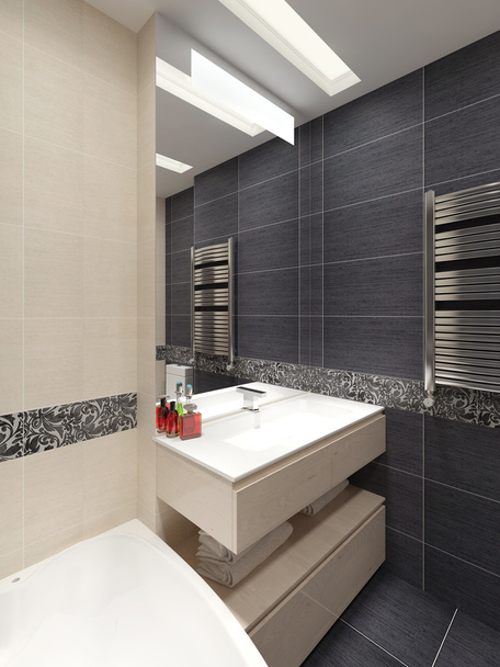 Master-Badezimmer im modernen Stil - Foto, Bild