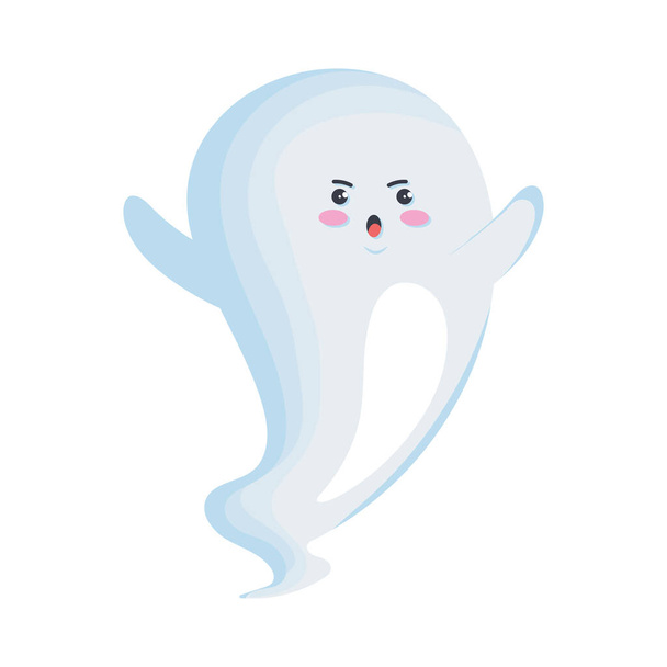 cute angry ghost halloween character - ベクター画像