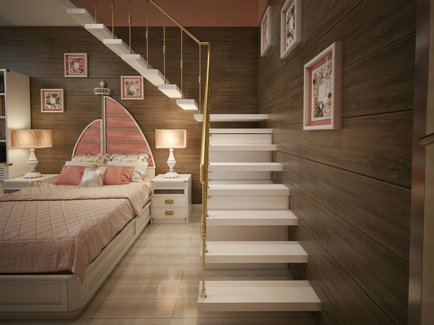 Dormitorio de las niñas en estilo clásico
 - Foto, imagen
