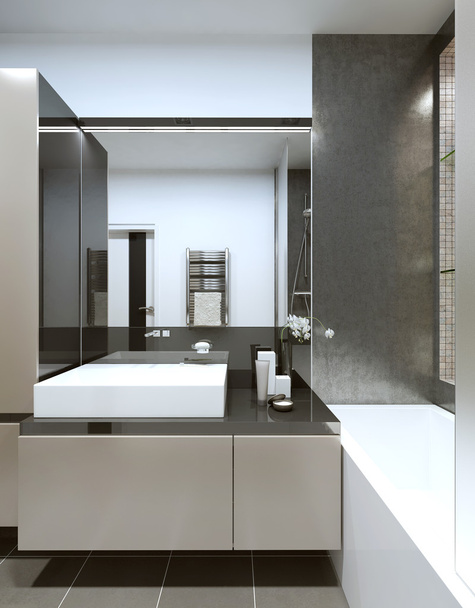 Nykyaikainen tyyli kylpyhuone
 - Valokuva, kuva