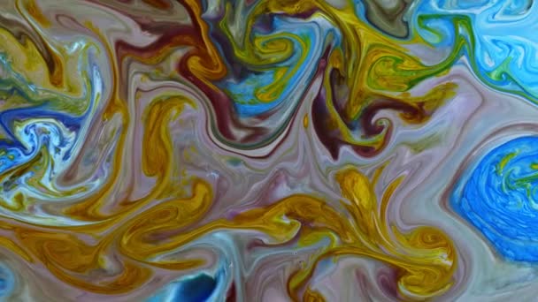 Difusión de tinta de pintura abstracta en la superficie lechosa  - Metraje, vídeo