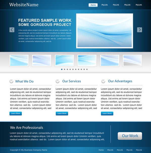 ビジネスウェブサイトデザインテンプレート - ベクター画像