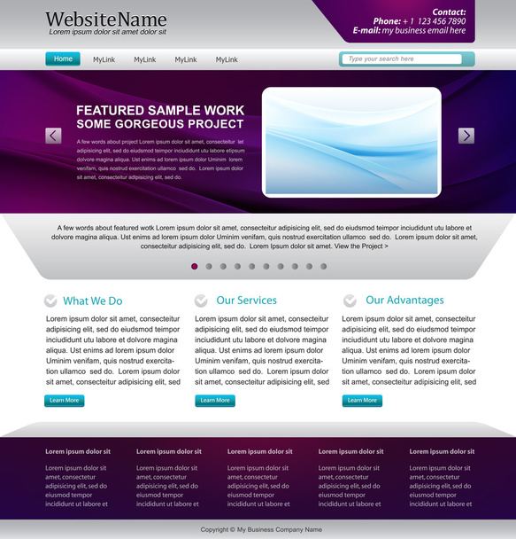 Diseño de plantilla de sitio web
 - Vector, imagen