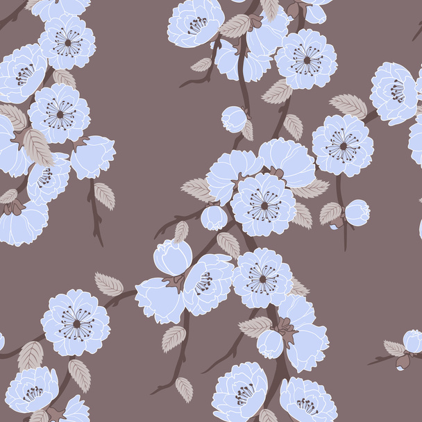 pattern with elegant sakura flowers - Vector, afbeelding