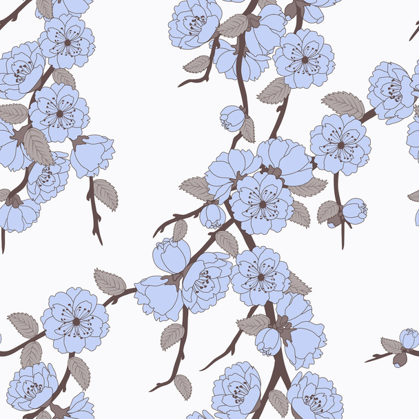 pattern with elegant sakura flowers - Vecteur, image