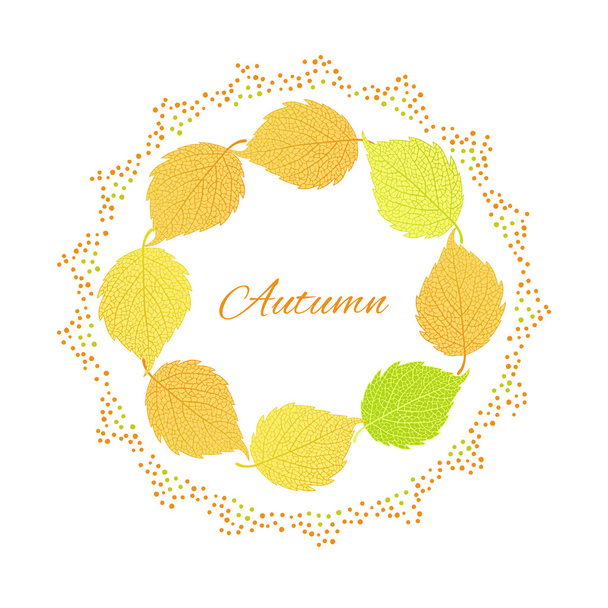 Ilustração com folhas de outono
 - Vetor, Imagem