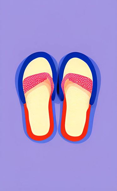 Close up pair of slippers isolated - Vektor, Bild