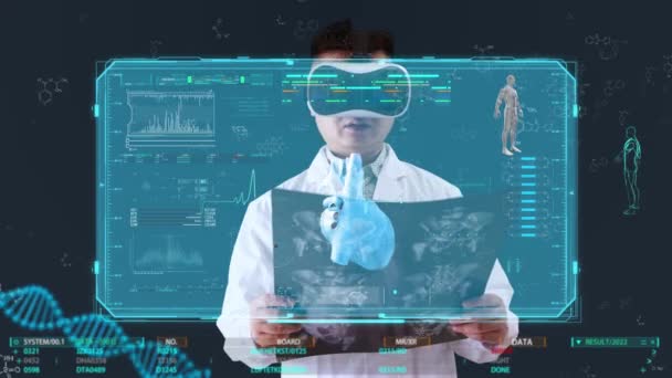 医師は、科学研究のためのARスマートグラスを着用 - 映像、動画