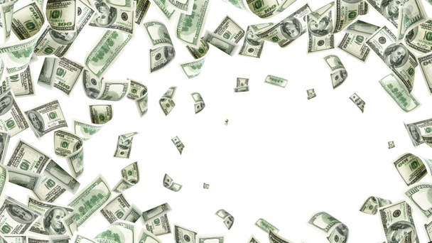 Money background. Hundred dollars of America. Usd cash money falling - Photo, Image
