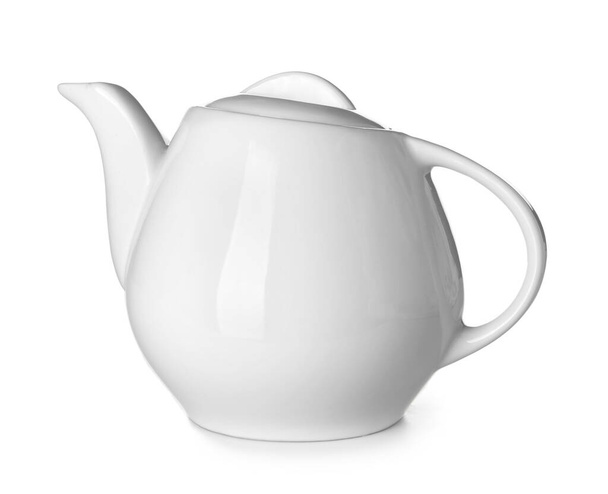 Ceramic teapot isolated on white background - Foto, afbeelding