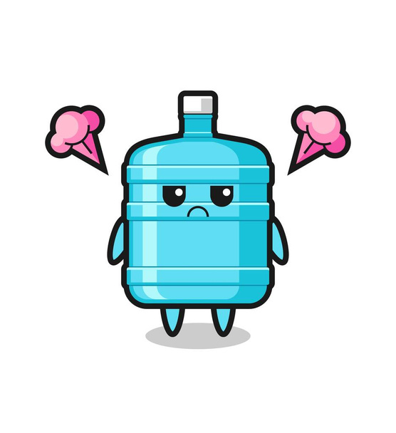 annoyed expression of the cute gallon water bottle cartoon character , cute design - Vector, Image