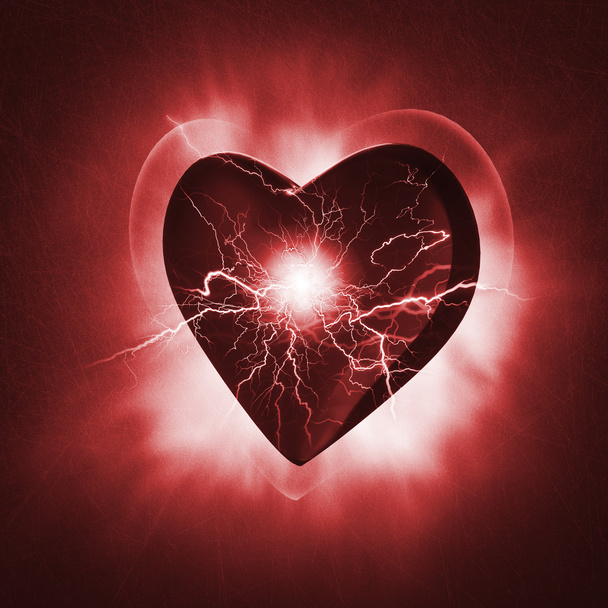 Glowing heart energy - Фото, изображение