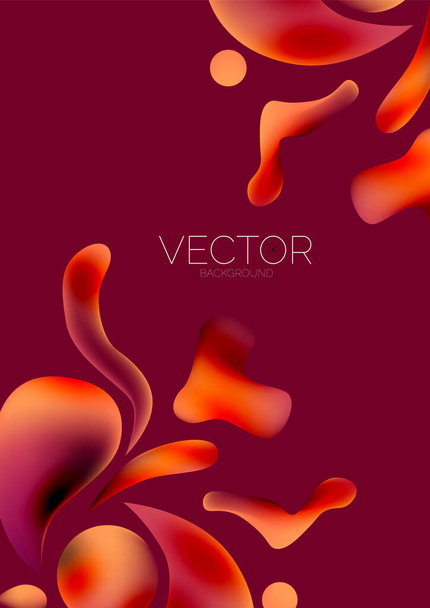 Fluid water drop shape composition abstract background. Vector illustration for banner background or landing page - Vector, imagen