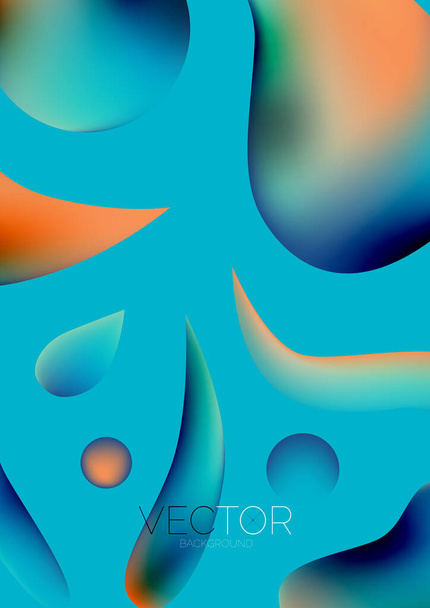 Fluid shapes vertical wallpaper background. Vector illustration for banner background or landing page - Vektör, Görsel