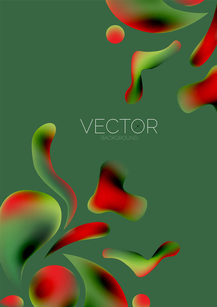 Fluid water drop shape composition abstract background. Vector illustration for banner background or landing page - Vektör, Görsel