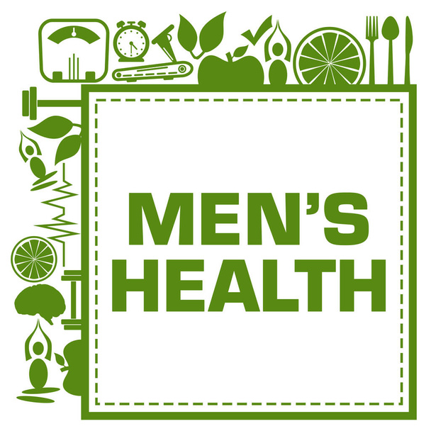 Mens Health koncepció kép szöveges és egészségügyi szimbólumok. - Fotó, kép
