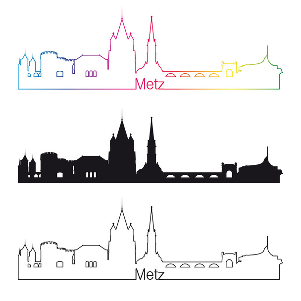 Линейный стиль Мец с радугой
 - Вектор,изображение