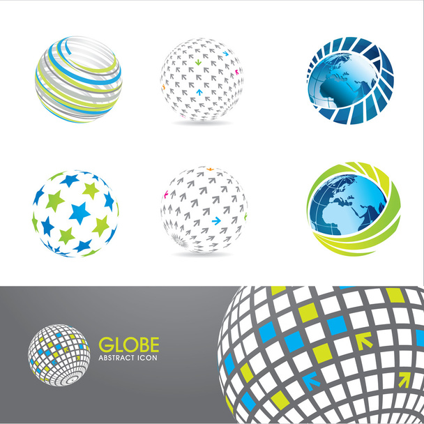 Set of globe icons - Vector, Image