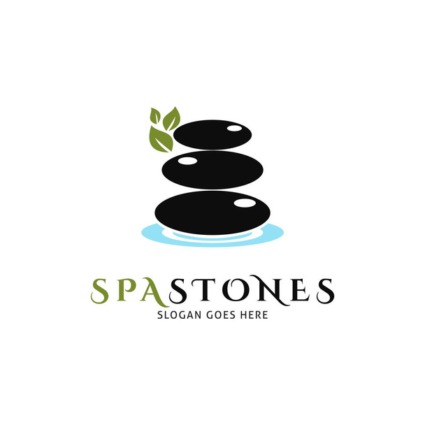 Дизайн векторного логотипа с логотипом Spa Stones - Вектор,изображение