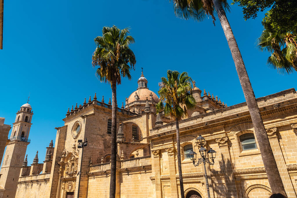 Facade of the Cathedral of the town of Jerez de la Frontera in Cadiz, Andalusia - Zdjęcie, obraz